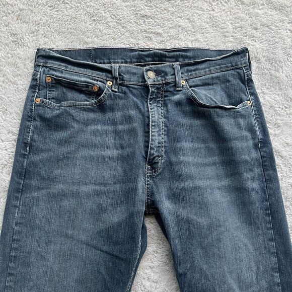 Levi's Men’s 505 Regular Fit Jeans Dark Blue Wash Stretch 36X35 00505-1330 - Picture 3 of 11